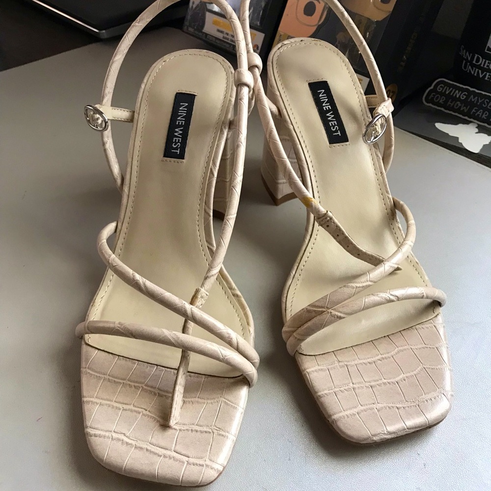 Nine West Croc block heels